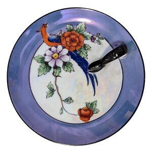 Vintage Noritake Japan Iridescent Plate Serving Dish Porcleain Hand Painted